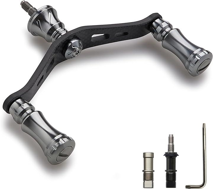 90mm リール ハンドル シマノ ダイワ 通用 1.5K炭素布 カーボンクランクハンドル スピニングリール用 Chess Series 783( ガンメタル)