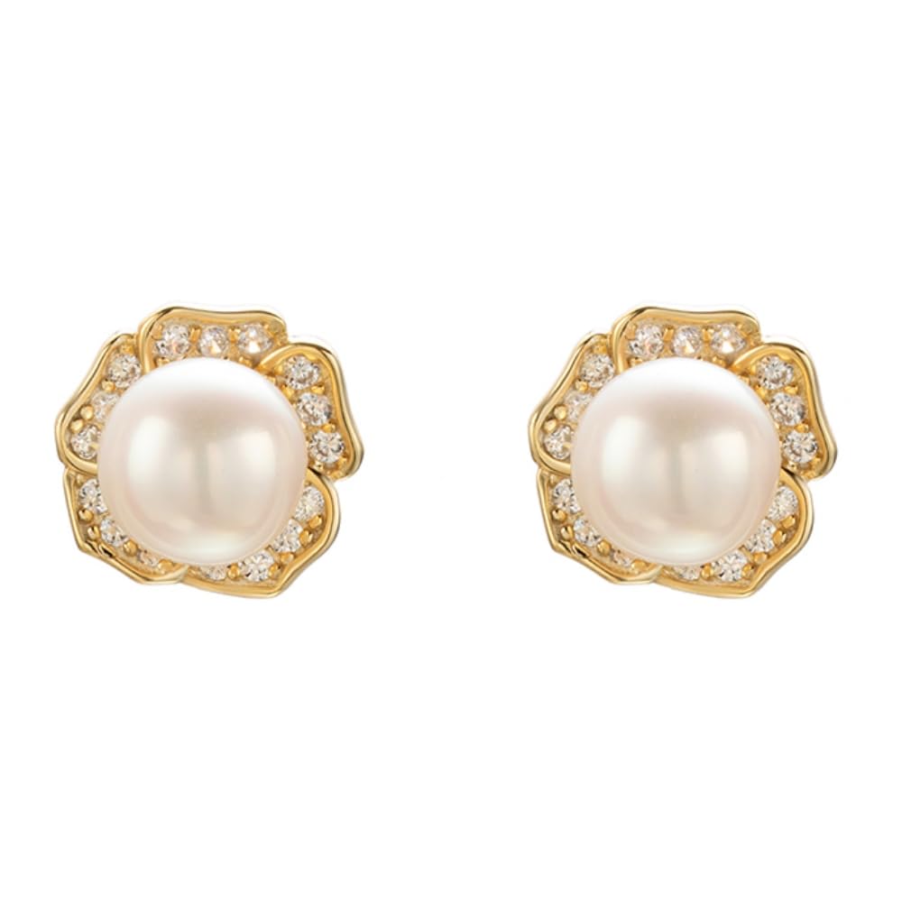 JDE パール ピアス レディース 天然 真珠 お花 シルバー925 金属アレルギー対応 アクセサリー 女性 誕生日 プレゼント