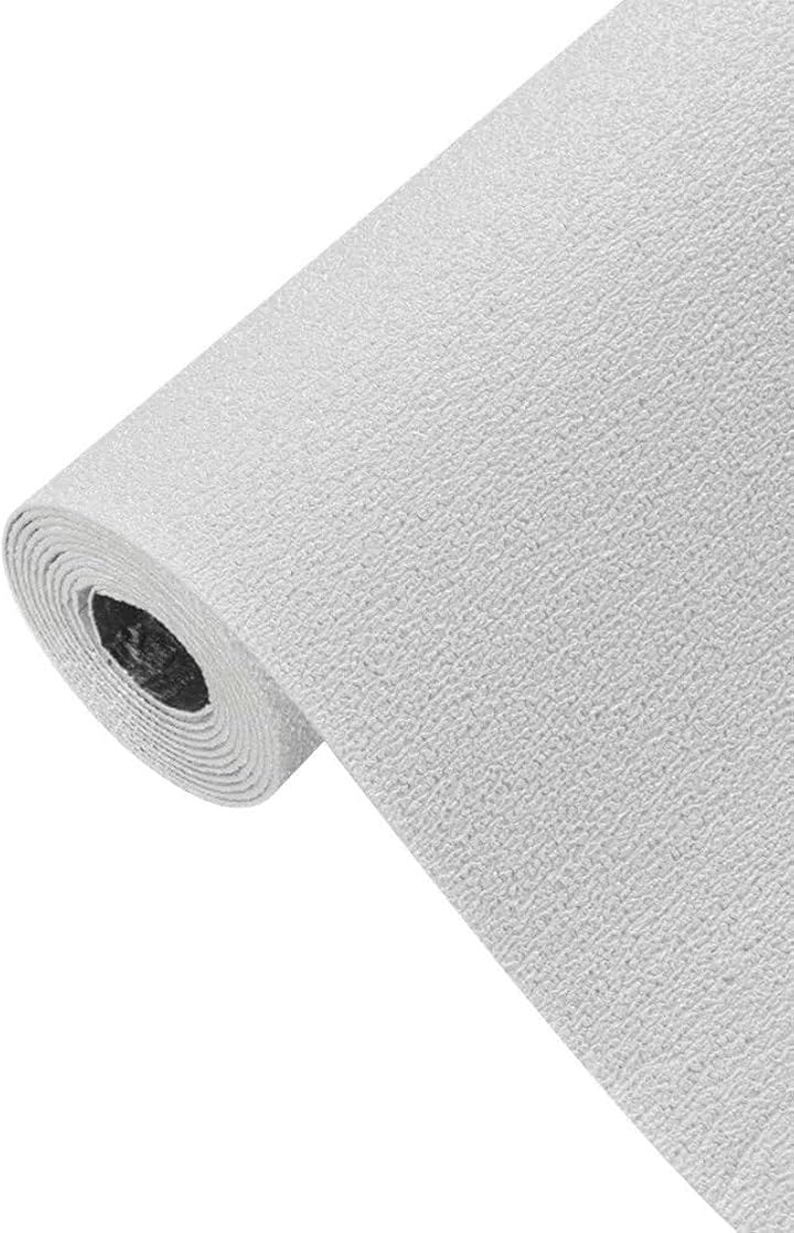 壁紙シール のり付き ざらざら壁貼れる 賃貸OK 10倍以上の厚さ 厚手2mm 補修 織物調 クロス 3D アルミシート断熱 防音 防カビ (ホワイト, 幅50 cm x 長さ20 m)