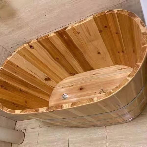 【本日限り激安SALE】特売実用品品質保証 厚い　シャワーバケツ　木製　美容院　お呂　　呂バケツ　サウナ　家庭用　シャワー浴槽