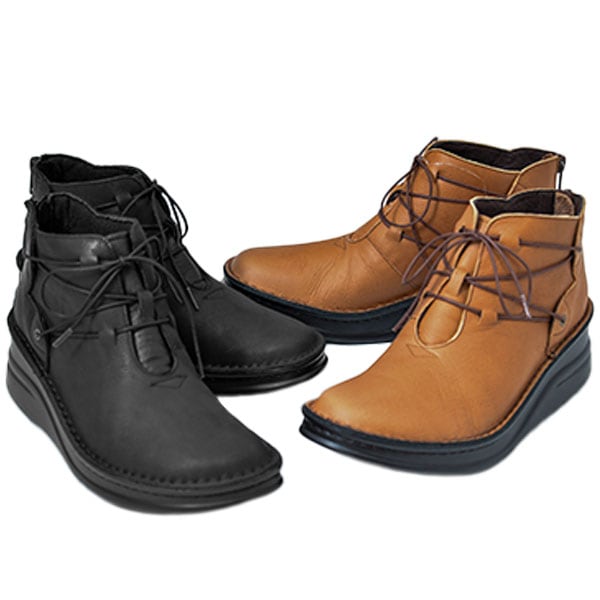 herb 83087 レディース ショートブーツ 本革 バックファスナー 厚底 レ－スアップ 牛革ソフト 低反発インソール スタイリッシュ カジュアル フェミニン 安定感 新作 人気ブランド