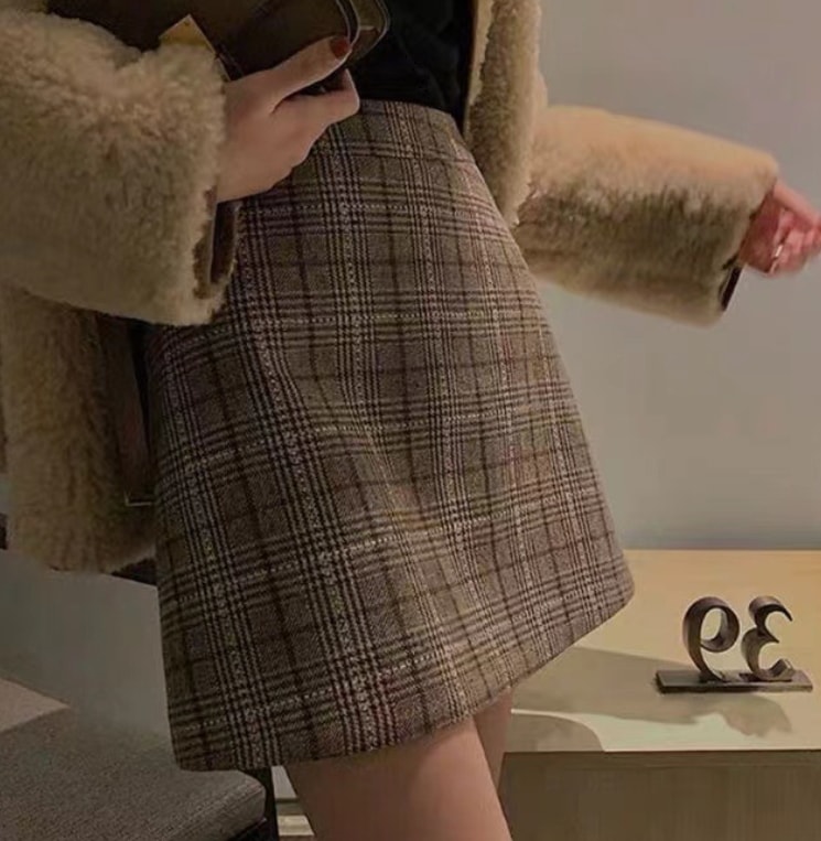 レディース ボトムス ミニ ショート フェミニン 異国風 ヴィンテージ アメカジ バイカラー 配色 伸縮性 ウール 秋 冬 ママ マタニティ OL 通勤 学生 学校 通学 部活 デート お出かけ