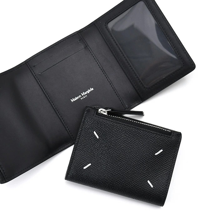 財布 レザー 三つ折り ウォレット SA2UI0018 P4745 レディース ユニセックス ブラック 牛革 ギフト プレゼント 女性向け