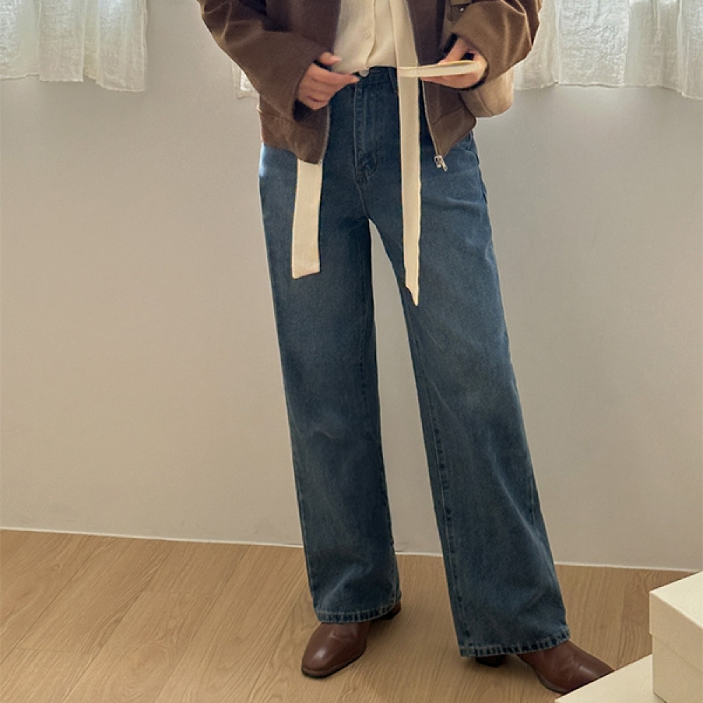 (JSTYLEのイーブレット) イヴェレットフォーエブンレングスウォッシュデニムパンツ JSTYLE