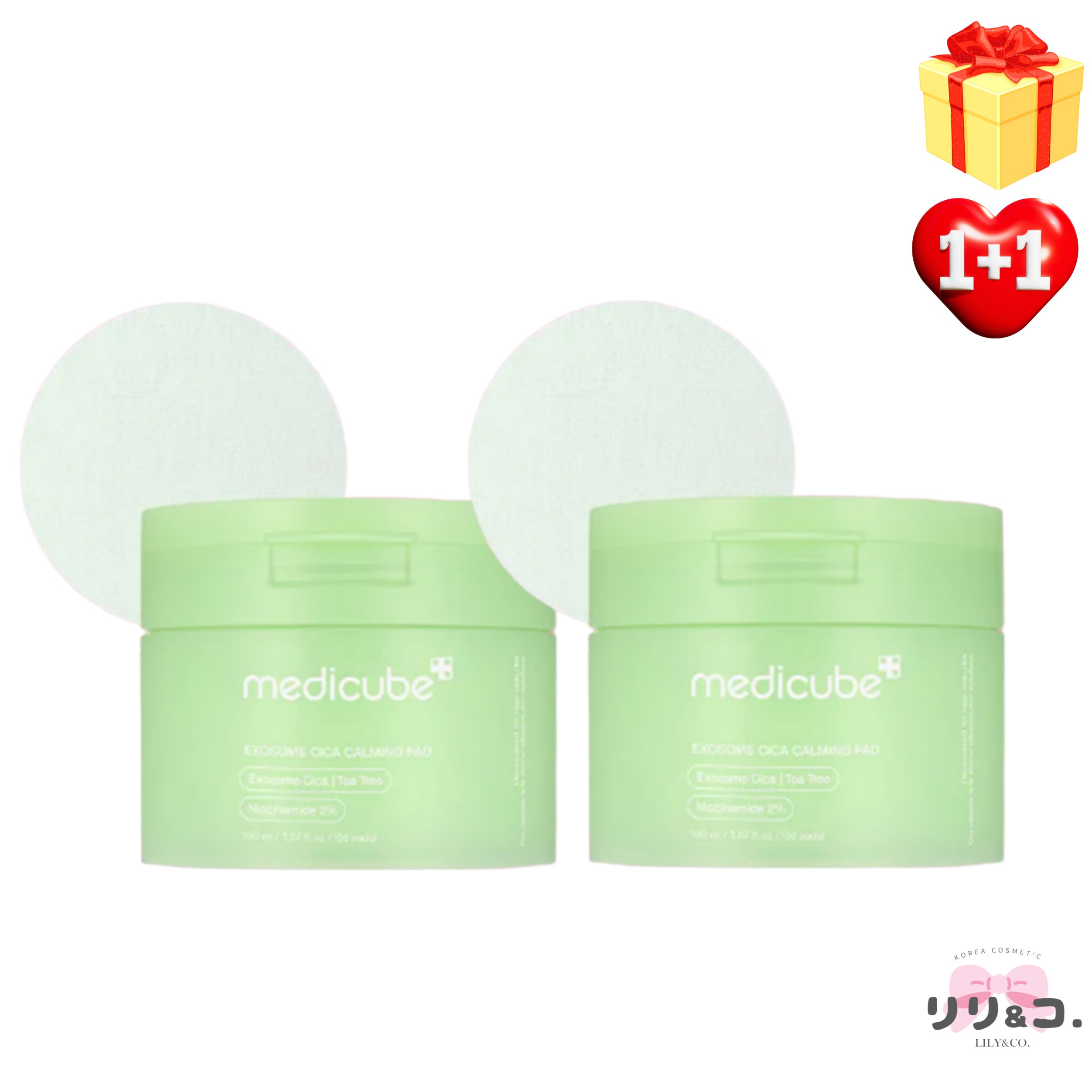 [大容量企画 1+1] EXOソーム ツボクサ シカ トラブル鎮静パッド 100枚+ 100枚 200枚 毛穴ケア 韓国人気 弾力 水分 韓国コスメ 大容量 敏感肌 乾燥肌 ふき取りパッド 角質除