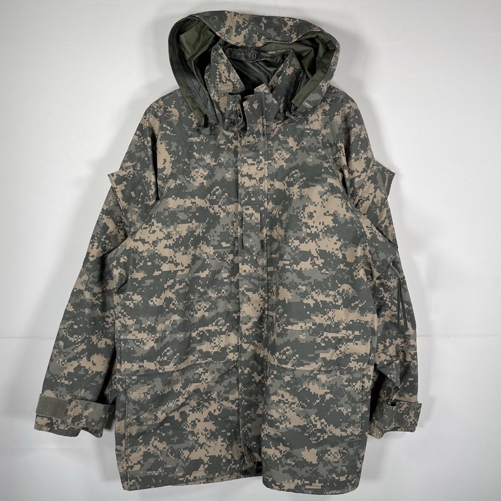 古着 ミリタリージャケット ECWCS GORE-TEX デジカモ ゴアテックスパーカー 米軍 実物 カモフラ 迷彩 medium regular グレー メンズ