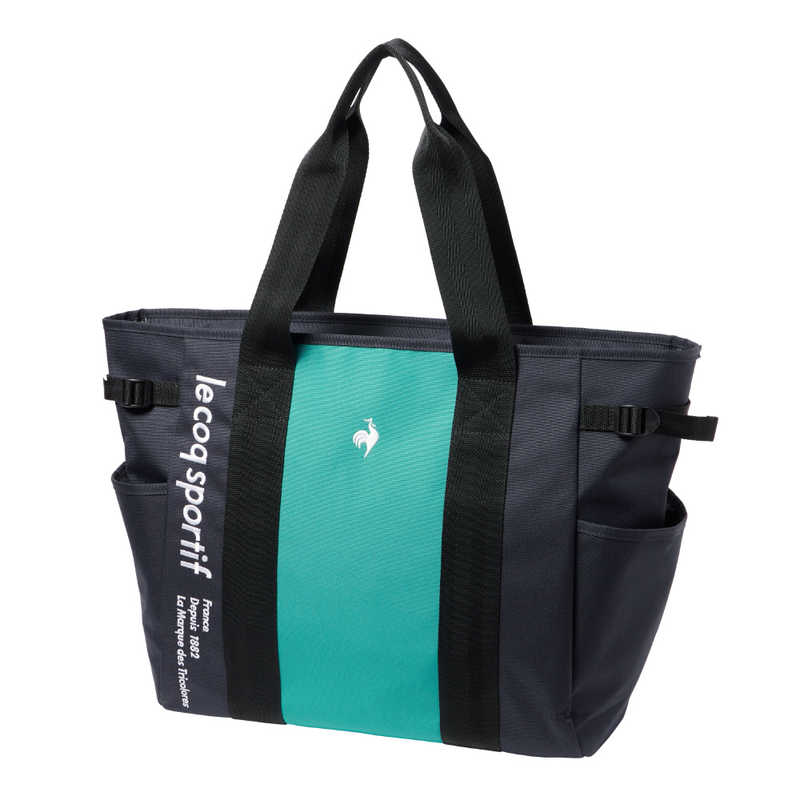 ルコック　ゴルフ用品 スポーティデザイン シンプルトートバック ［高さ39×幅37-56×底マチ21cm / 640g］ ネイビー×グリーン　LG4FTT01M