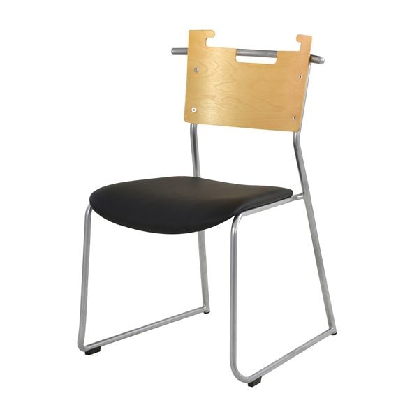 ダイニングチェア/食卓椅子 2脚セット ブラック 幅48.5奥行53高さ76cm スチール ソフトレザー マルカートチェア