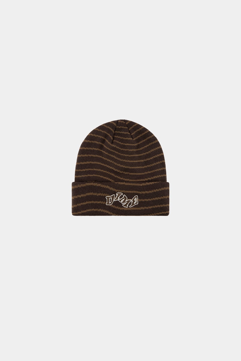 【DIME】 COLLAGE WAVE CUFF BEANIE : BROWN