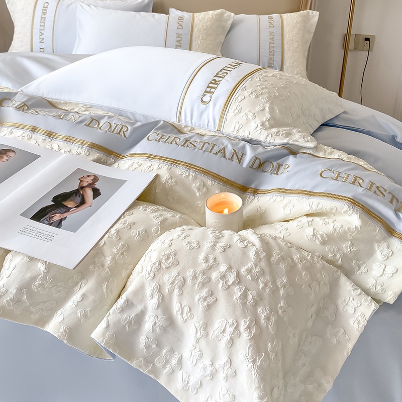 厳選小香風100本綿綿綿綿4点セット綿全綿高級軽量贅沢寝具布団カバーシーツ4