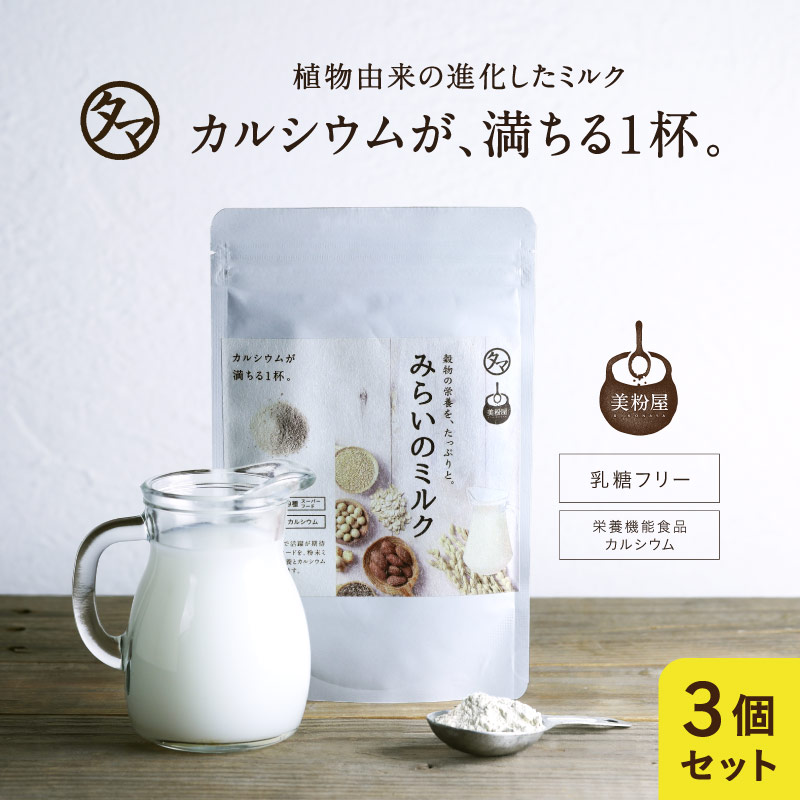 3袋セット スーパーフードの進化したライスミルク みらいのミルク カルシウム カルシウム飲料 骨 お取り寄せ お得用 大容量 業務用