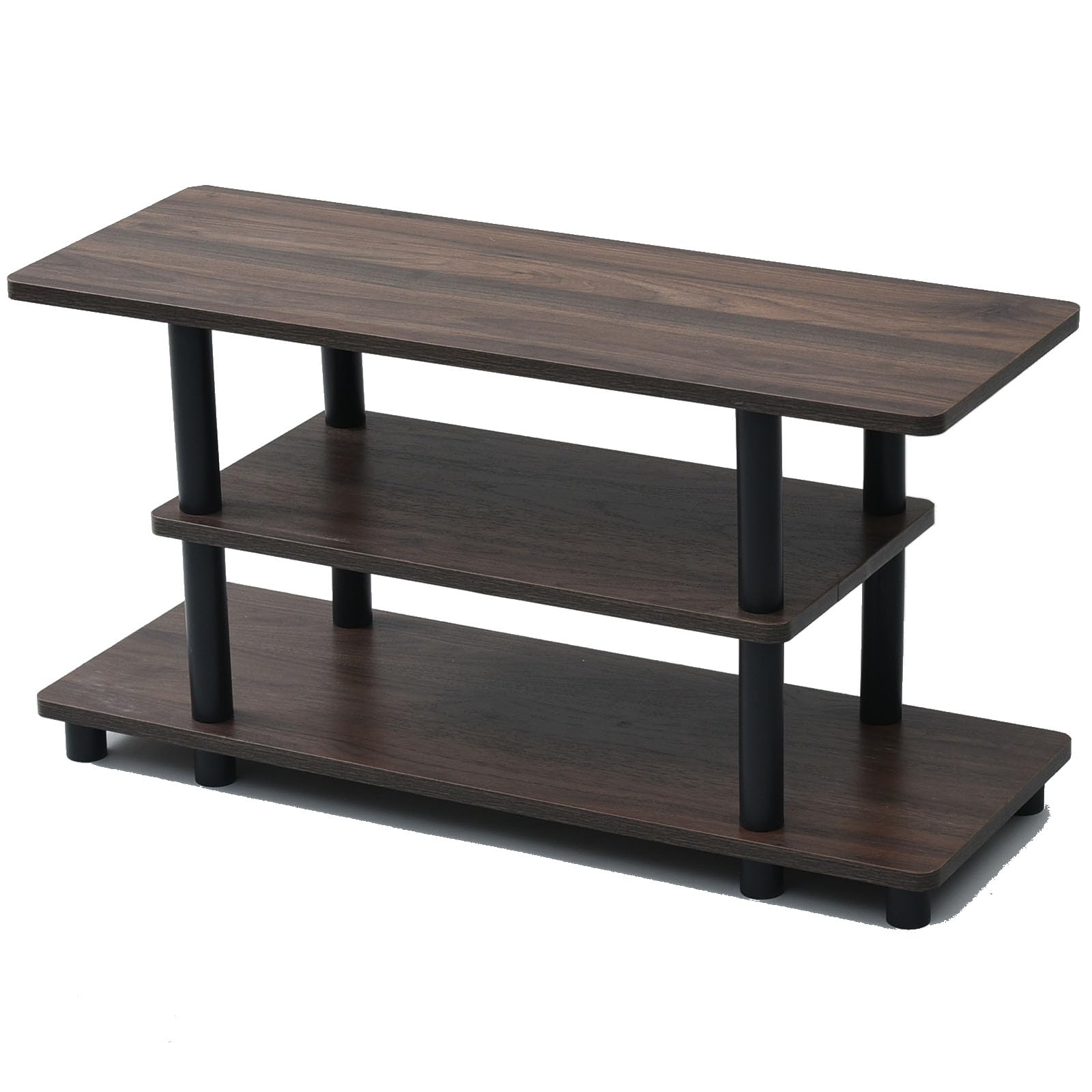山善(YAMAZEN) テレビ台 32型対応 幅80×奥行30×高さ41.5cm A4対応 かんたん組立 工具不要 収納棚 コンパクト コロンビアウォルナット/ブラック