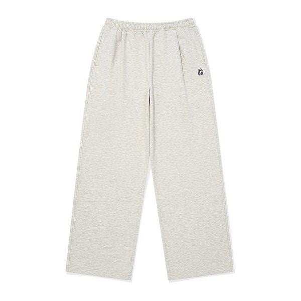 ワンタック セミワイドフィット 裏起毛 スウェットパンツ オートミール