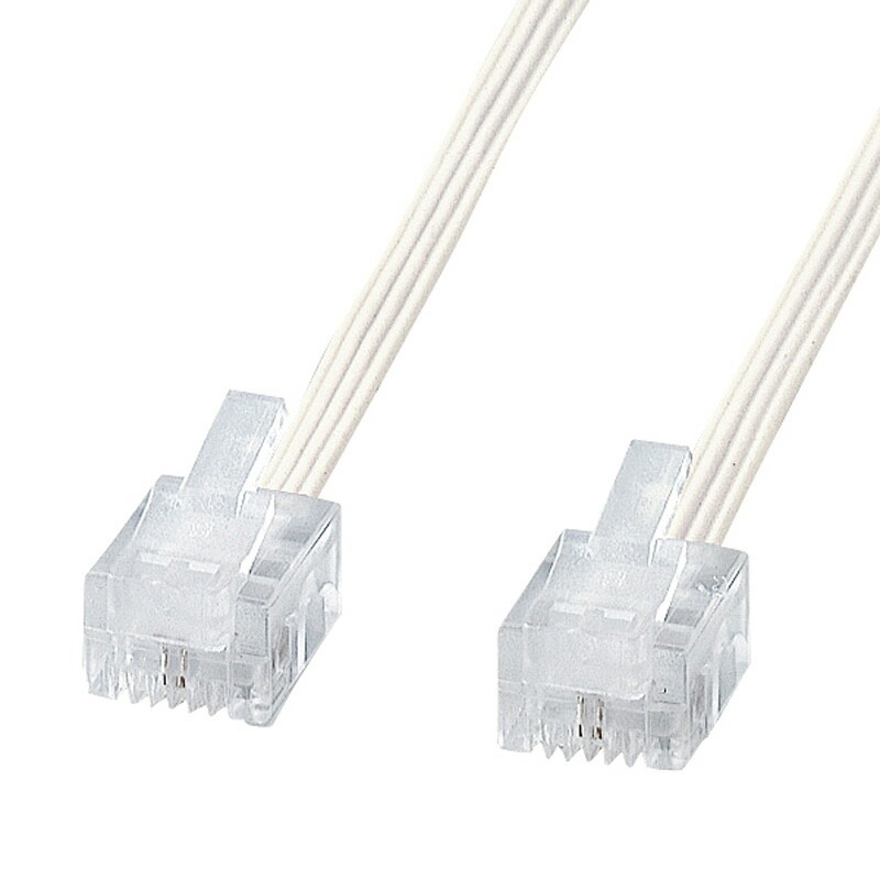 （まとめ買い）やわらかスリムケーブル ホワイト 10m TEL-S2-10N2 [x3]