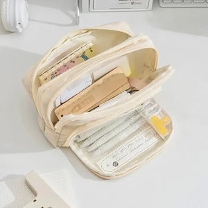 学校用品,大容量,素敵な文房具ホルダー beige