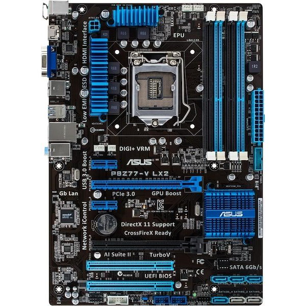 ASUS P8Z77-V LX2 Intel Z77 LGA1155 DDR3-2200 32GB SATA Gigabit LAN HDMI DVI-D VGA Motherboard