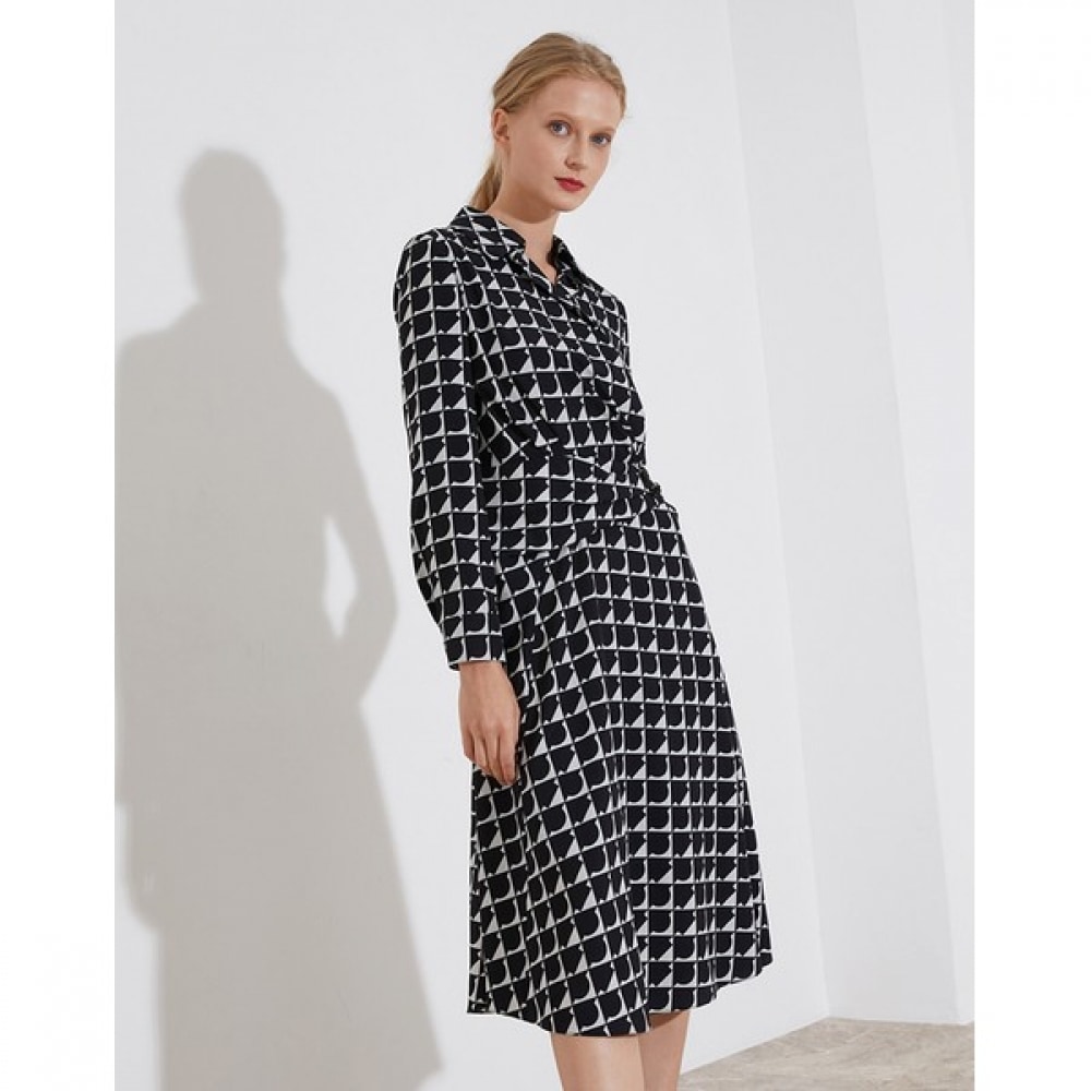 [オリビア・ローレン] プリントフレアドレス_vocoa3S2111