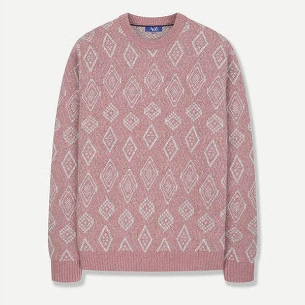 [メンズニット] ウールカシミア混紡アーガイルジャカードニット YJEWCD469PI