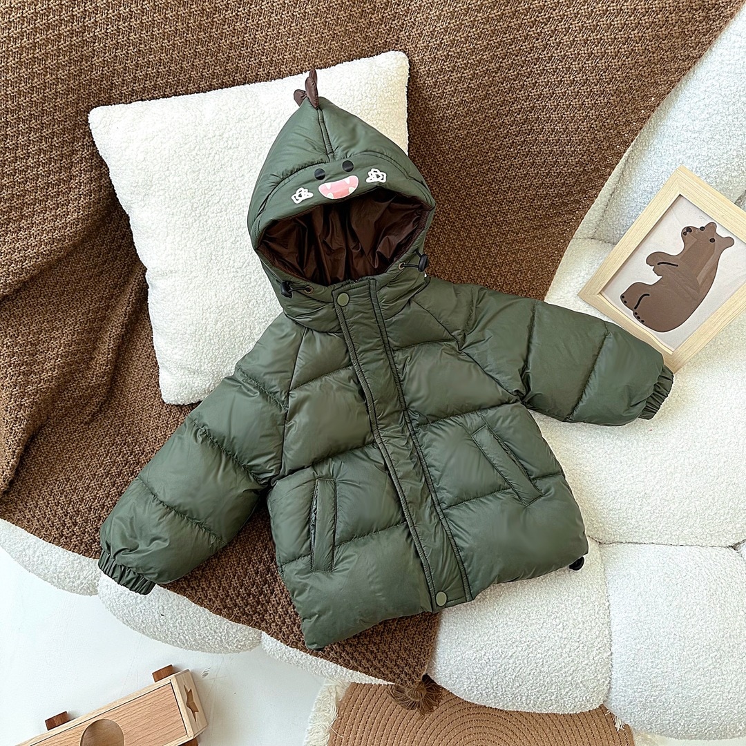 子供用ダウンジャケット男の子冬アニメ恐竜ダウンジャケット新国標90絨毯