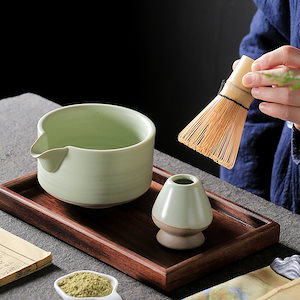茶筅抹茶ブラシ百本立茶筅立組合せ口付茶碗抹茶打茶器工具セット日本式ギフトボックス