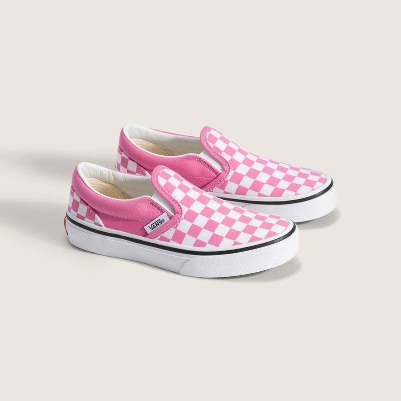 キッズ クラシック スリッポン カラー セオリー チェッカーボード / ピンク / VN000D0JFRQ
