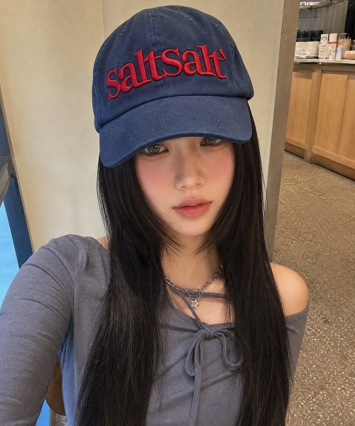 SECONDSALT ダブルソルトロゴボールキャップ (ネイビー)