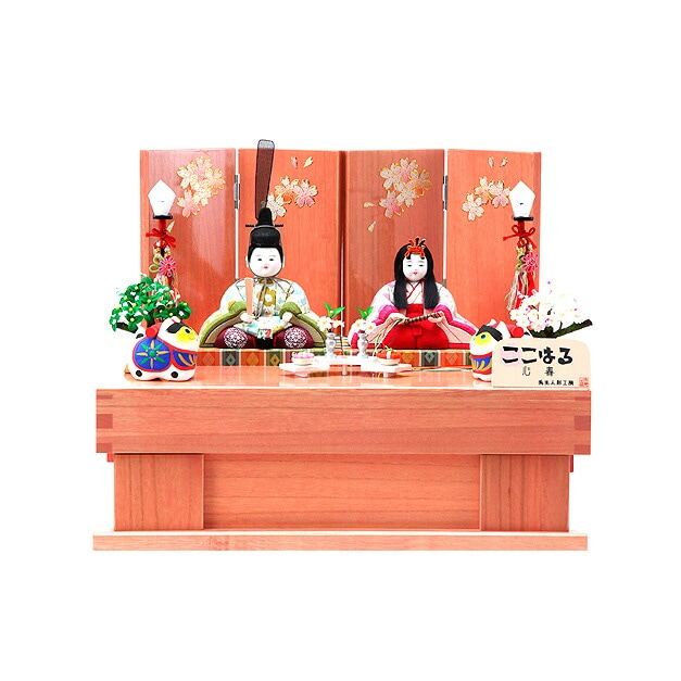 雛人形 ひな人形 お雛様 おひなさま かわいい 手作り 2025年 新作 秀光 限定品 送料無料 コンパクトミニ 初節句 ひな祭り 木目込み 親王 二人 ２人 収納 ここはる 心春 春百合 男雛 女雛