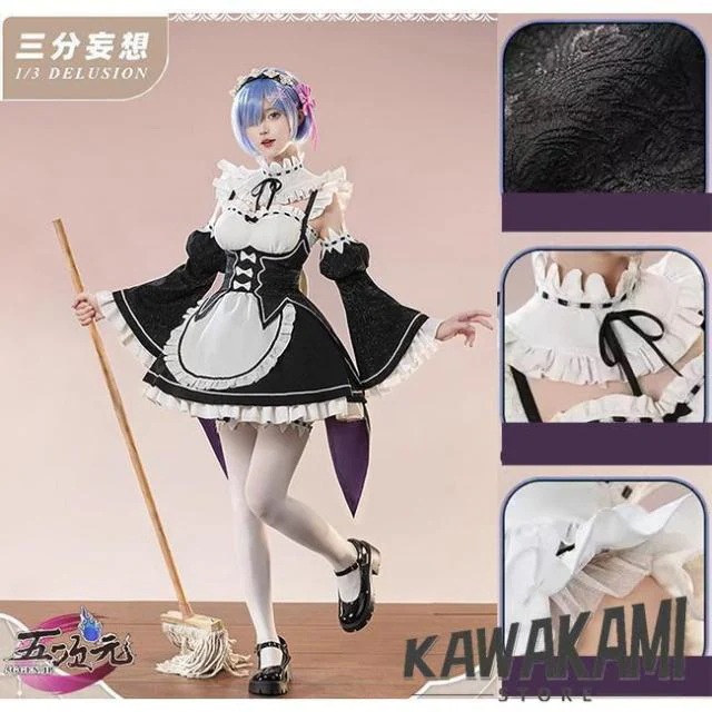 三分妄想　コスプレ Re：ゼロから始める異世界生活　レム　衣装　コスチューム　ウィッグ　追加可能