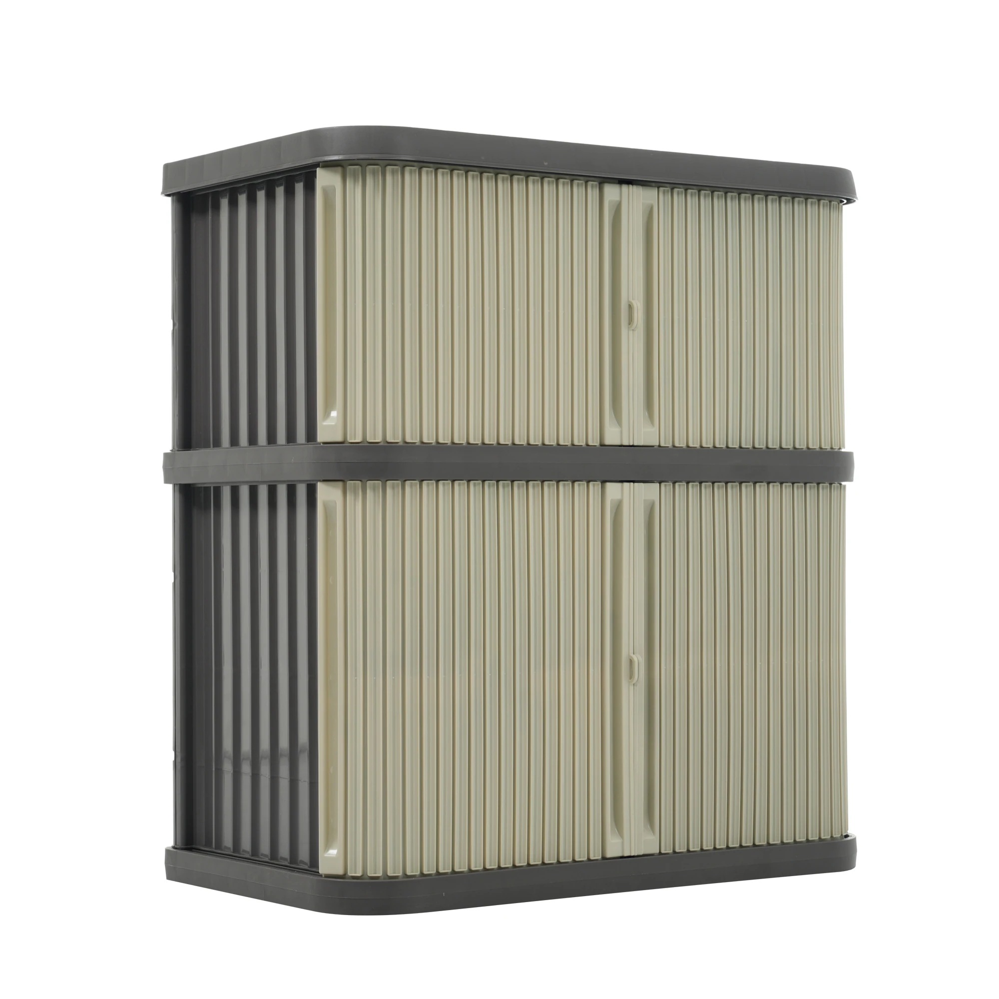 【161】ミニロッカー 物置 樹脂 小型 収納 おしゃれ 玄関 庭 ガーデニング コンパクト 子ども部屋 両開き 園芸 収納用品 収納庫 ベランダ 庭 インテリア おしゃれ【ベージュ+ブラウン】