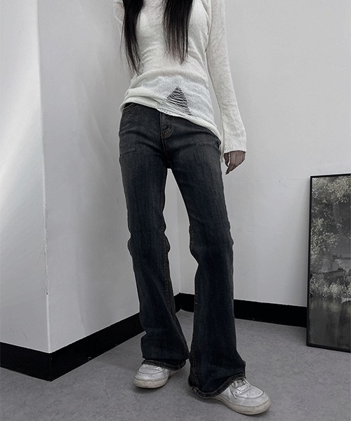 sea washed semi bootcut denim