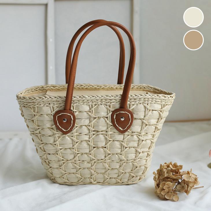 【期間限定】かごバッグ バスケット サマーバッグ ストローバッグ リゾート わら編み 【akbss24-558】【予約販売：15-20日】宅込