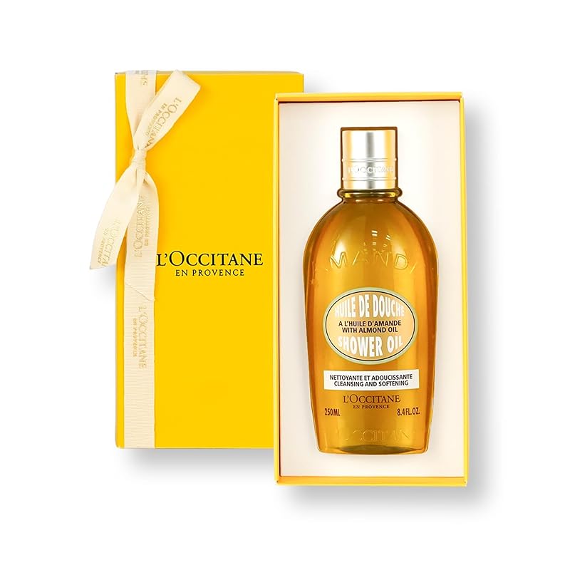 即納ロクシタン(LOCCITANE) アーモンド モイスチャライジングシャワーオイル 250mL ギフトBOX入り (ボディソープのギフト）誕生日 女性 男性 人気 保湿 送別 クリスマ