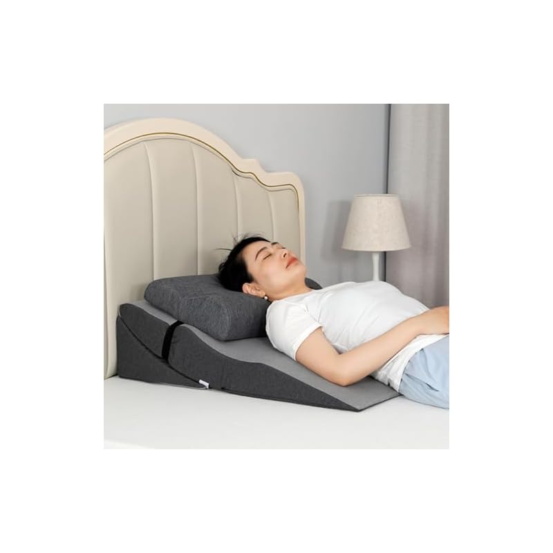 良性発作性頭位めまい症 枕 逆流性食道炎 逆流性食道炎枕 三角枕 傾斜枕 術後用ウェッジ枕 ンチ エクストラロング枕ウェッジ 胃酸逆流/首・背中・腰サポート体にフィット 腰クッション 読書用 妊婦用