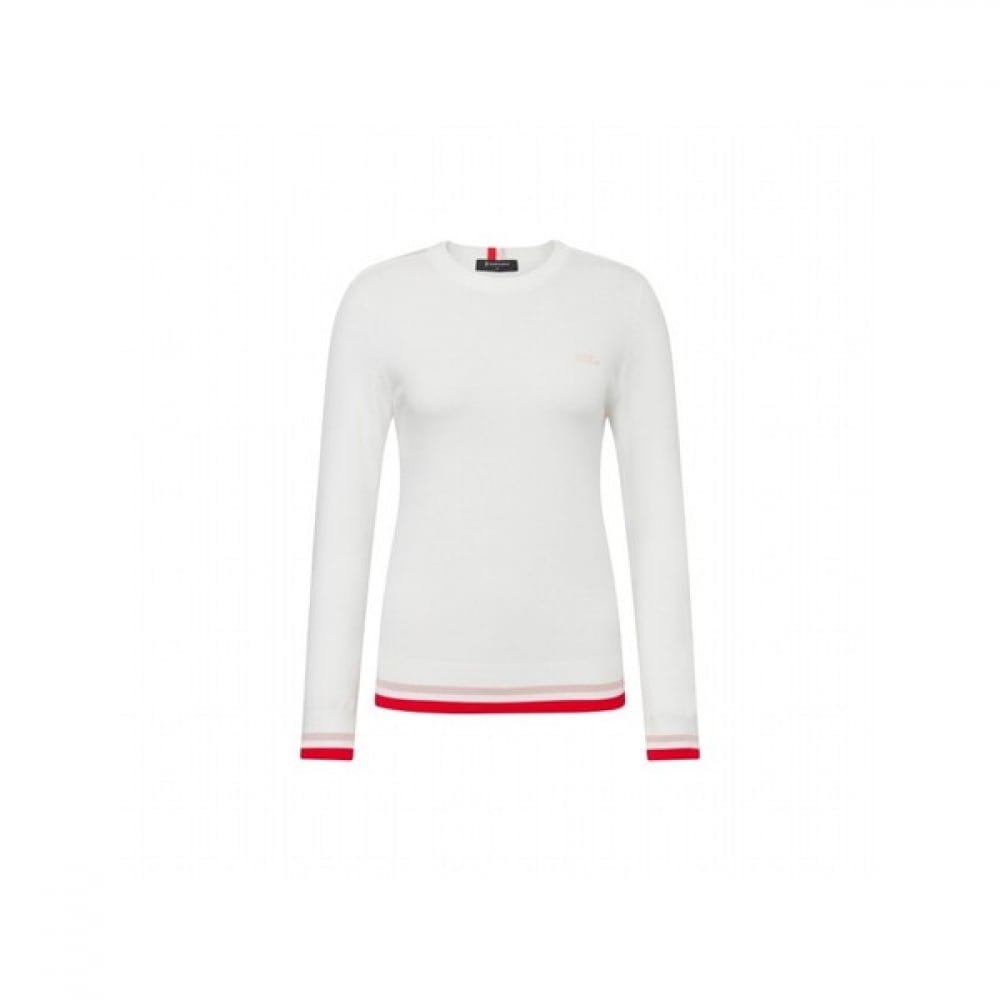 (ワイドアングル) TO ロゴインターシャラウンドネックセーター L_WWP25K91W2