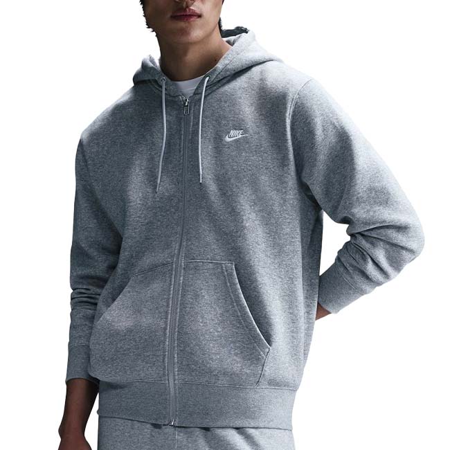 ナイキ(NIKE) 2025 HO メンズ CLUB クラブ フルジップ フリース 長袖フーディ FN3862-063ダークグレーヘザー×WH