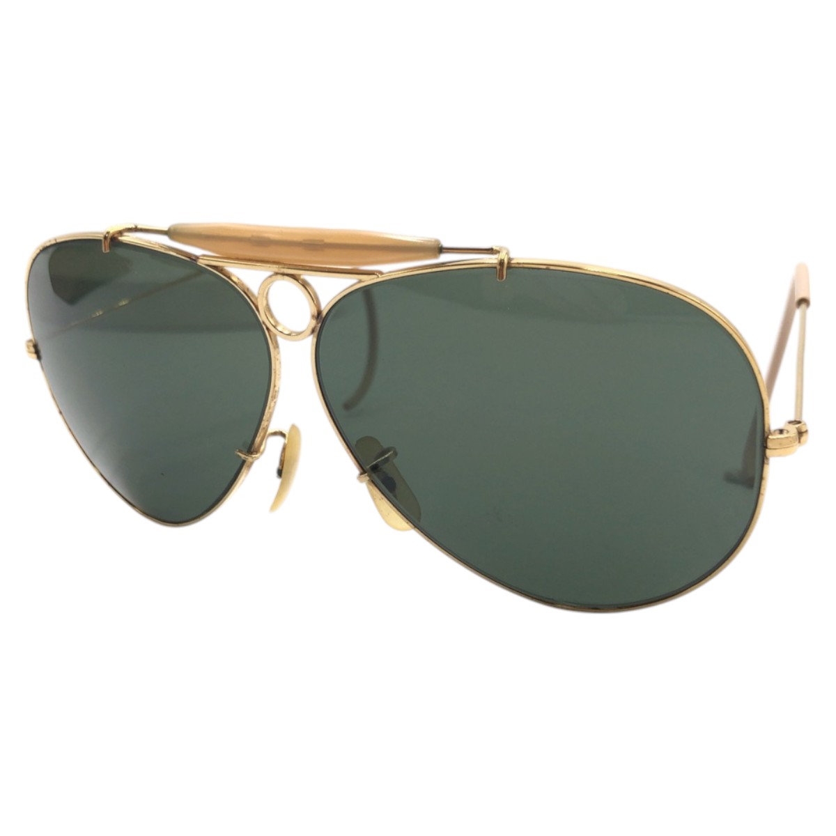 ヴィンテージ B&L ボシュロム シューター ゴールド ブラック 黒 メタル サングラス メンズ 410815