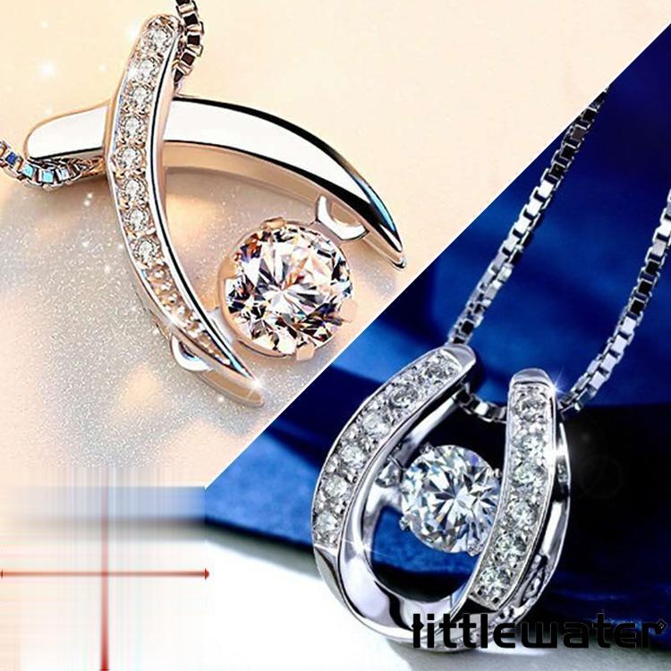 訳アリ ネックレス レディース ダイヤ馬蹄 X型 誕生日プレゼント 女性 妻 嫁 母 娘 20代30代40代50代 母の日ギフト