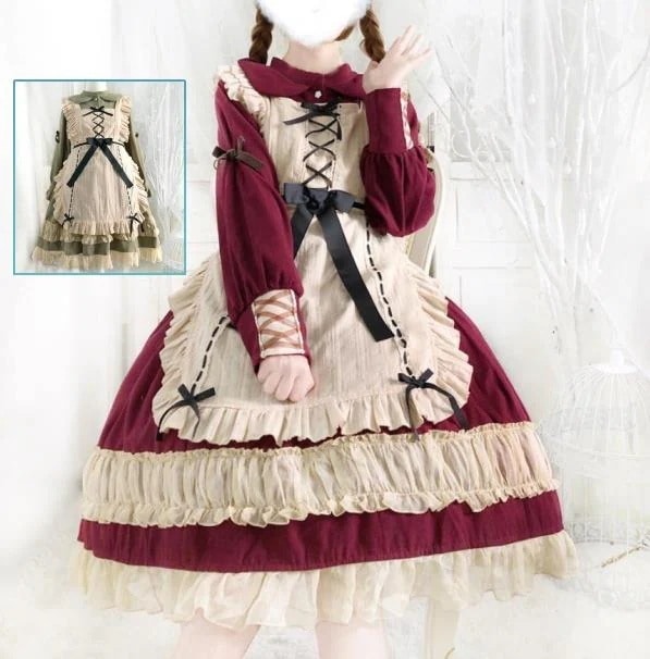 【2枚購入で100円OFF】ワンピース コスプレ メイド服　コスチューム　衣装　文化祭 学園祭 　萌え 変装 レディース　ゴスロリ　 ハロウイン　可愛い　姫様　ワンピ　ゴスロリ　ロリータ