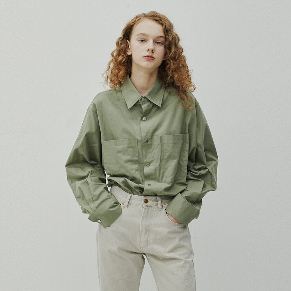 POCKET PLAIN SHIRTS khaki