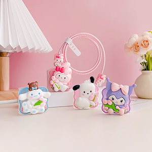 新品 ins【5点セット】ほごスリーブ iphone充電器保護カバー 20/18w充電器保護カバー データ線保護カバー サンリオ ハローキティ 韓国