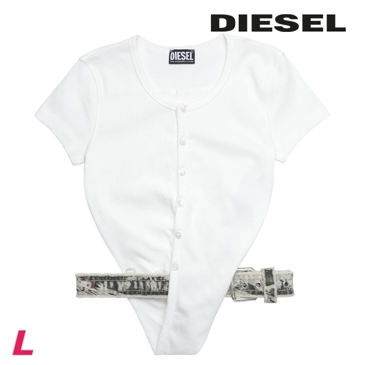 半袖リブカットソー レディース T-HOLDY ベルト付き バックオープン die-l-t-f4-68d