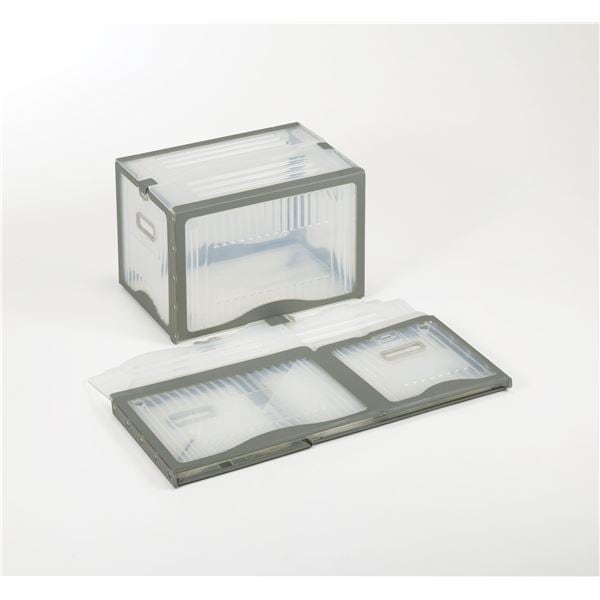 リスボックス/コンテナボックス (40BII クリア/グレー) 軽量 折りたたみ (耐久性 衝撃性 耐候性)