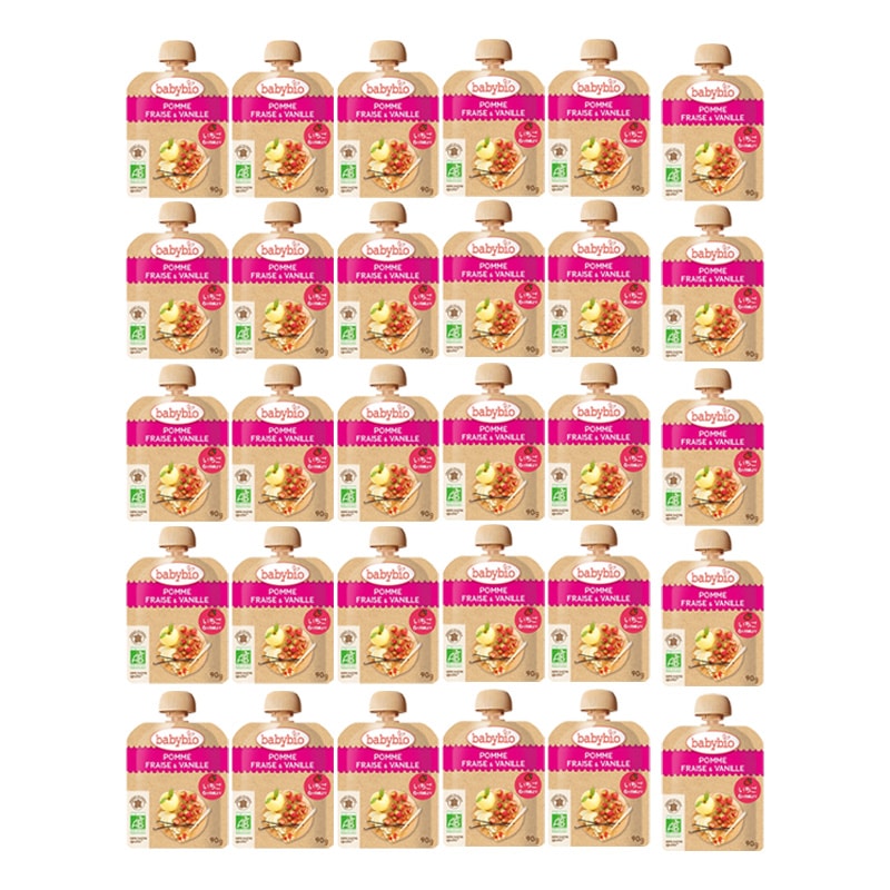 ベビースムージー アップル ・ ストロベリー ・ バニラ 90g 30食セット オーガニック 無添加 赤ちゃん 6ヶ月頃から 離乳食 おやつ フルーツ 野菜