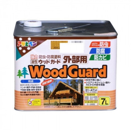 アサヒペン 木部塗料 油性ウッドガード外部用 7L パイン 15 ツヤ消し 防カビ 防虫防腐