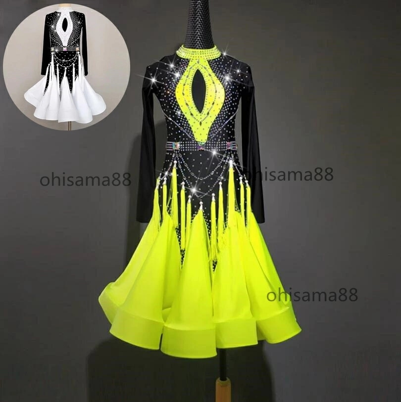 季節限定ラテンワンピース 社交ダンス衣装 チャチャ ジュニア 社交ワンピース 女の子 ラテンドレス ラテンダンスウェア 子供ラテンワンピース ダンスウェア ラテン衣装 可愛い ダンスドレス 発表会 パ 5,955円