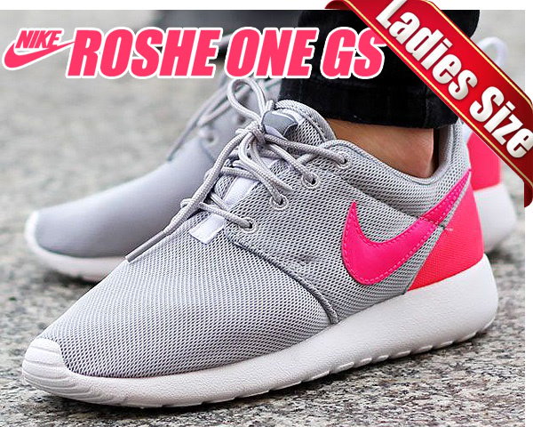 ナイキ スニーカー ローシワン レディースサイズNIKE ROSHE ONE GS w.gry/h.