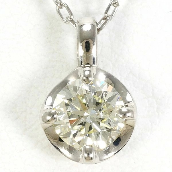 PT950 PT850 ネックレス イエローダイヤ 0.50 VVS2 鑑定書 ジュエリー 中古