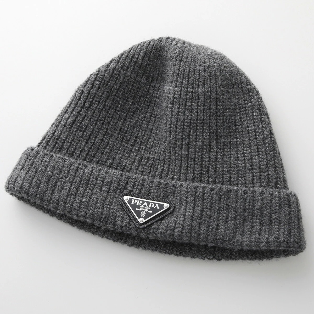 PRADA プラダ ニット帽 UMD489 3IM レディース トライアングルロゴ ウール カシミヤ ニットキャップ ビーニー 帽子 F0480/ARDESIA 49,418円