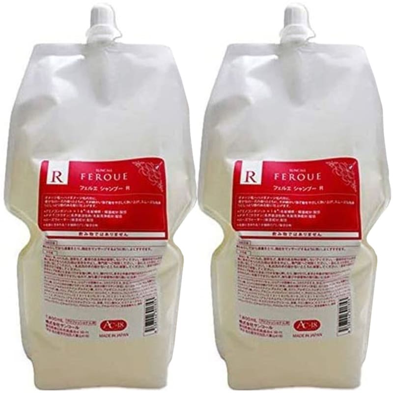 フェルエ シャンプー R 1800mL ×2個 セット 詰め替え ケラチン ハイダメージ ダメージ補修 バラの香り ヘアケア 傷んだ髪