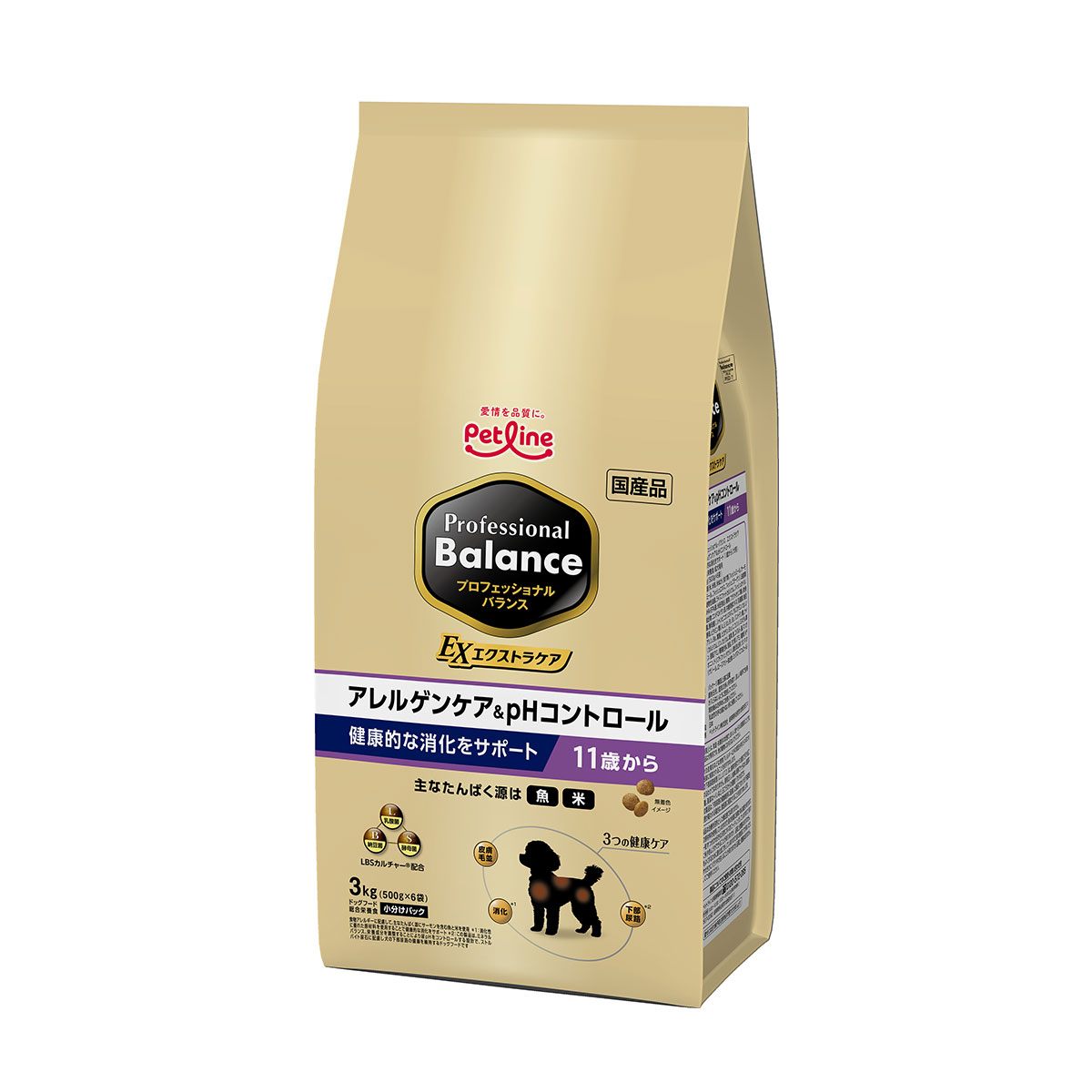 エクストラケア　アレルゲンケア＆pHコントロール　健康的な消化をサポート　11歳から　3kg（500g×6）